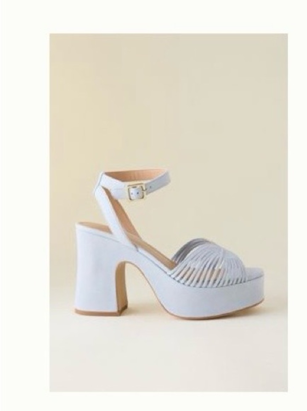 Anthropologie Maeve Blue Suede Platform Ankle-Strap Sandals. SOLD OUT color